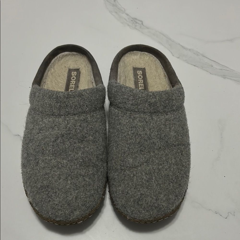 Sorel Gray Wool Slippers